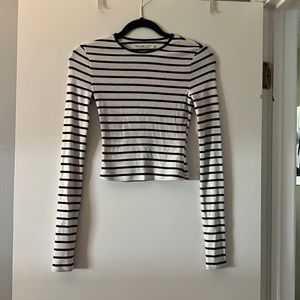 Abercrombie & Fitch Soft A&F Essentials Ribbed Striped Long Sleeve